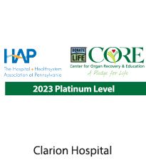 HAP/CORE Donate LIfe Platinum Level Award 2023 - CH