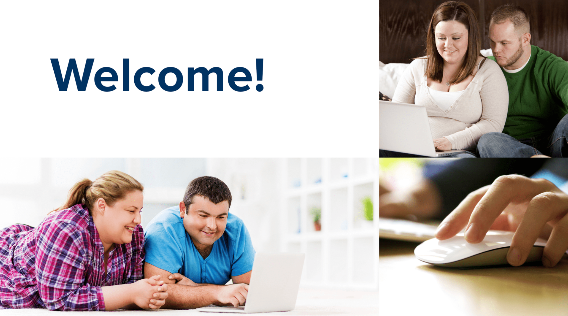 Welcome banner with couples signing up for weight management seminars